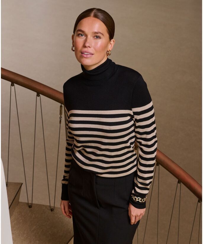Kaffe Lizza Stripet Roll Neck