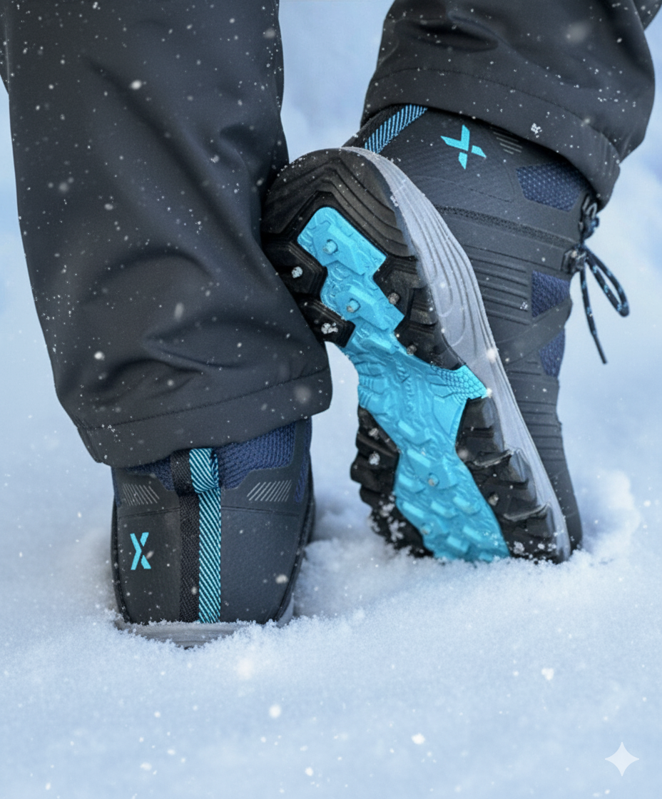 Piggsko med godt grep i snø