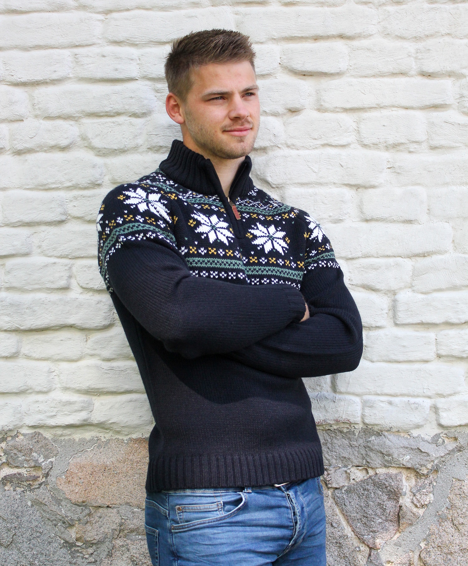 Blend 1/2 Zip Strikket Genser