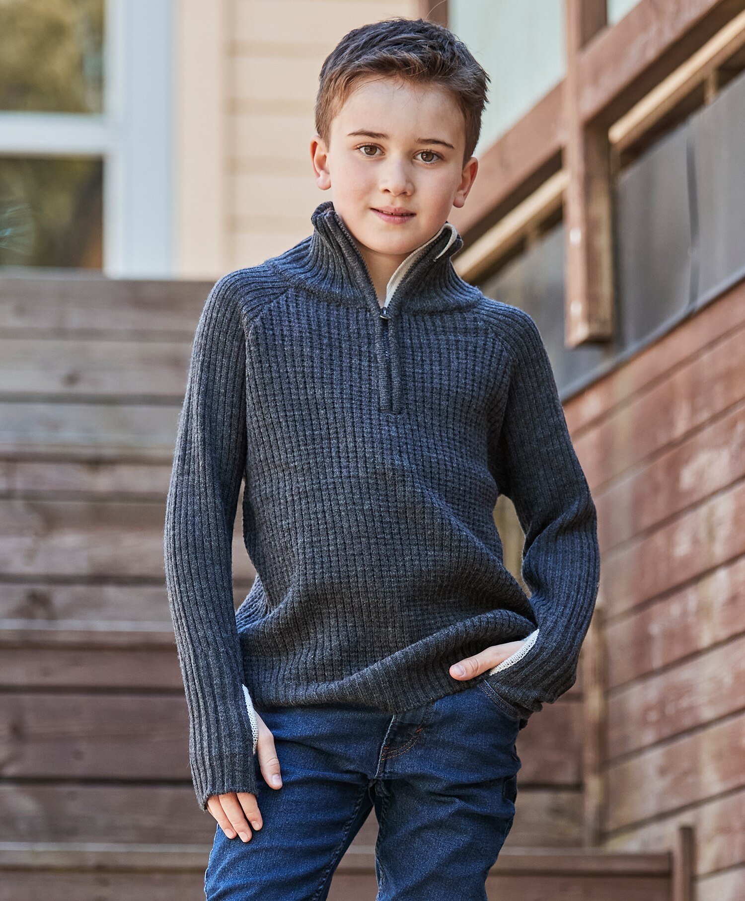 Halfzip ullgenser barn