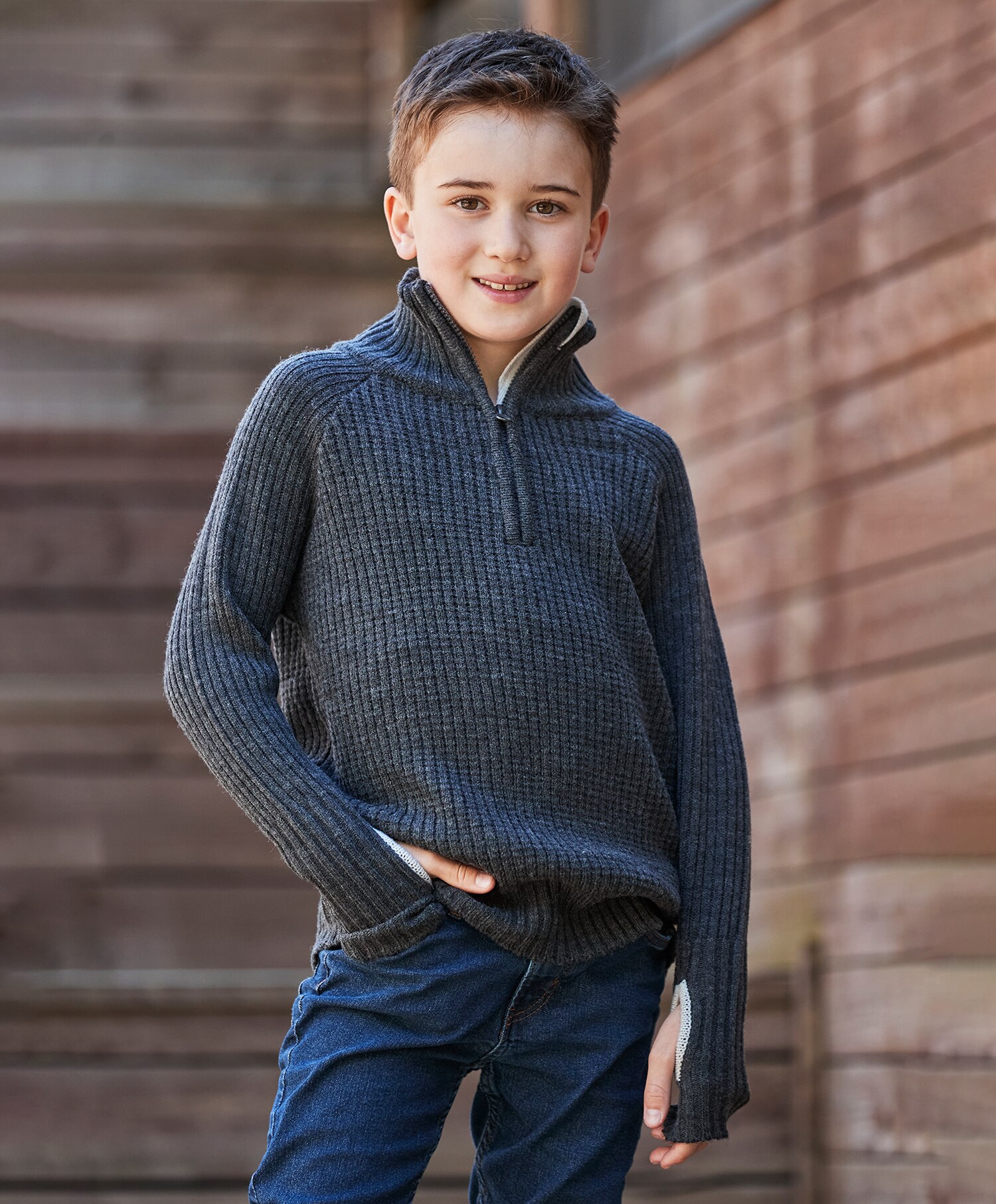 Halfzip ullgenser barn