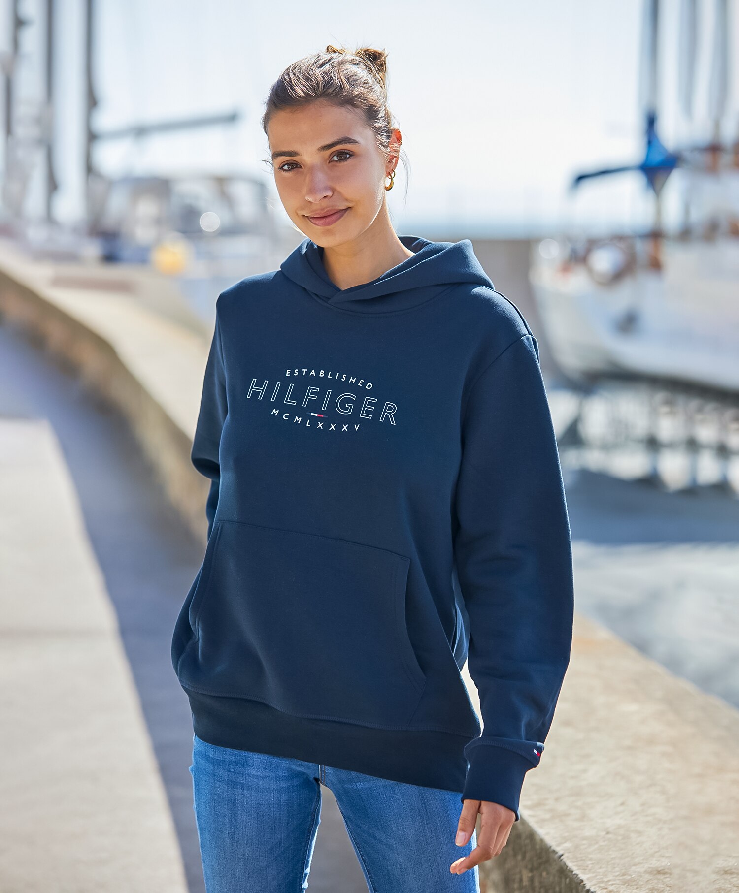 Hilfiger Curve Logo Hettegenser