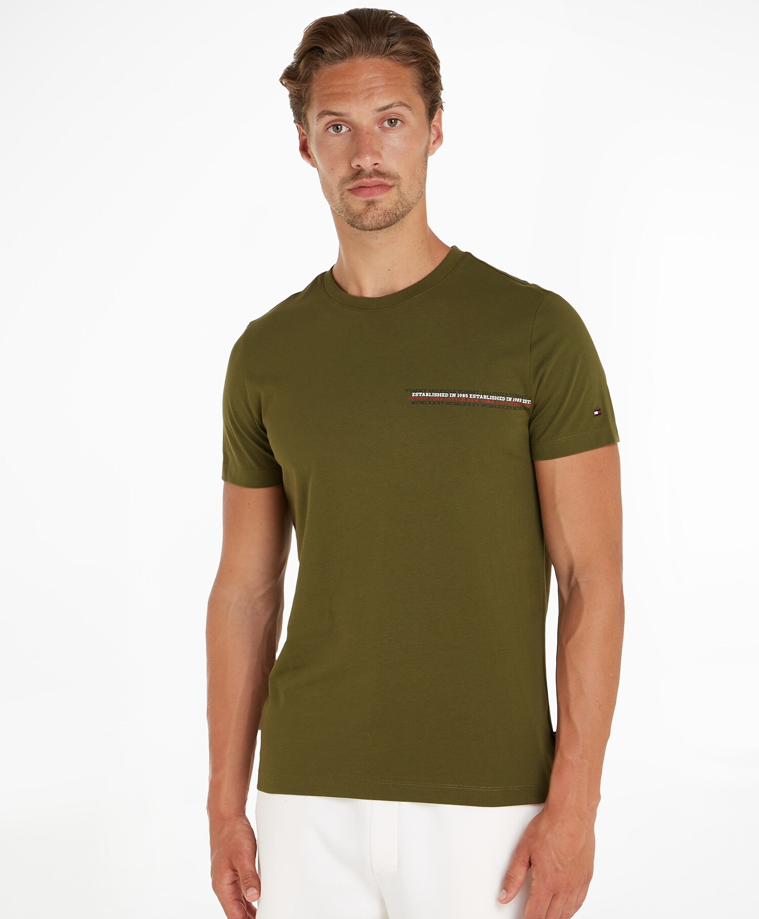 Hilfiger small chest stripe monotype Tee