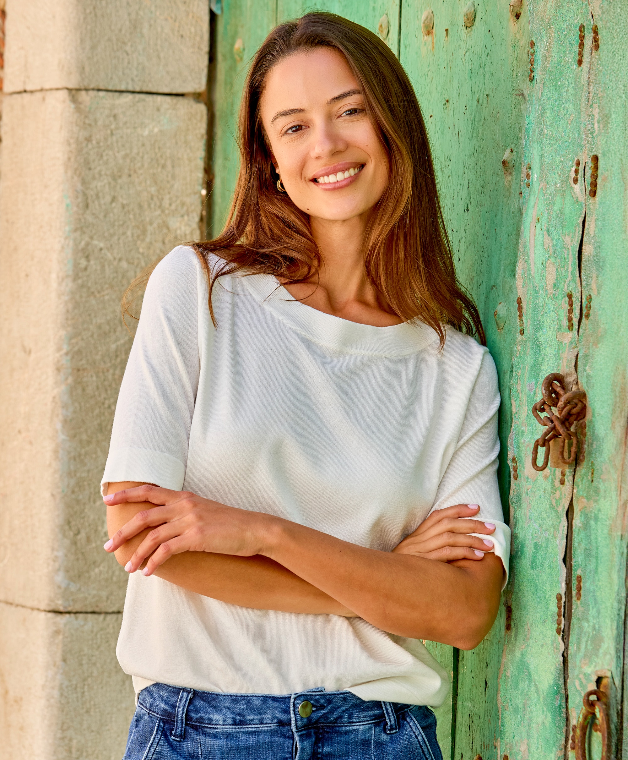 Kaffe Lizza boatneck solid topp