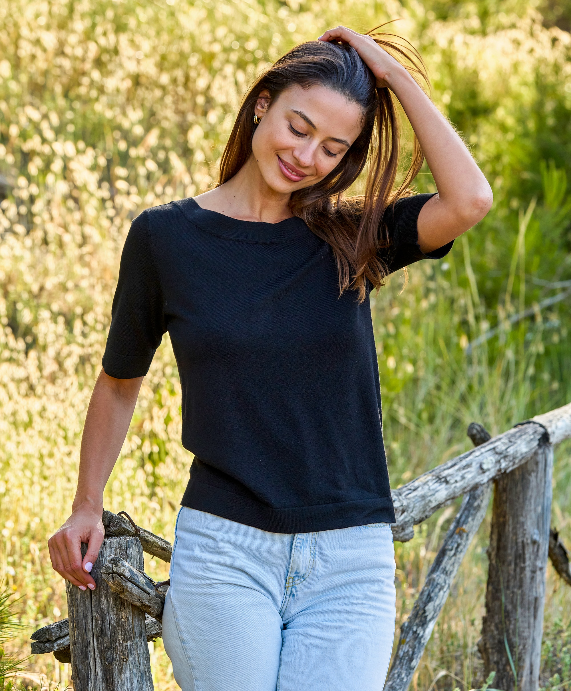 Kaffe Lizza boatneck solid topp