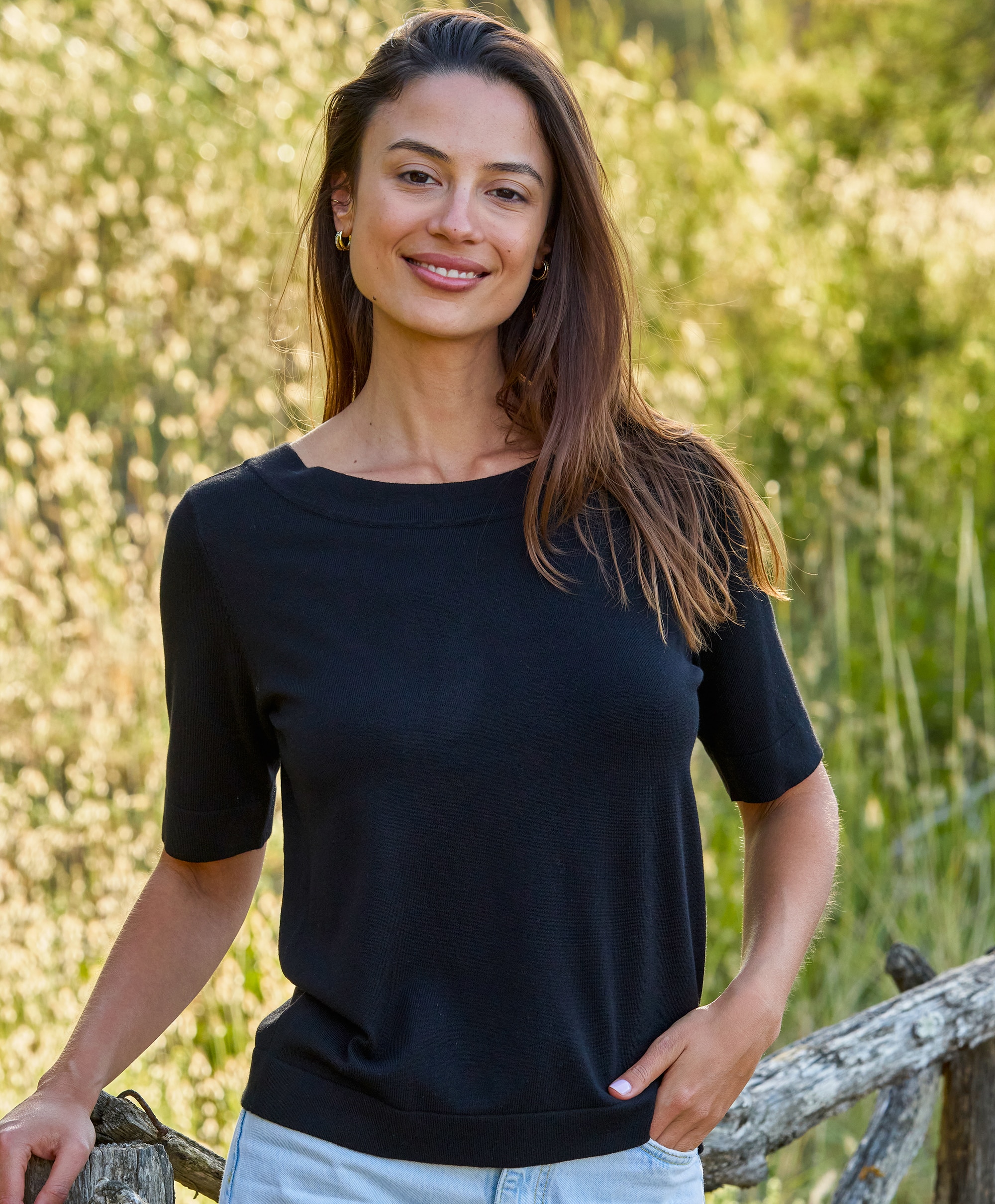 Kaffe Lizza boatneck solid topp