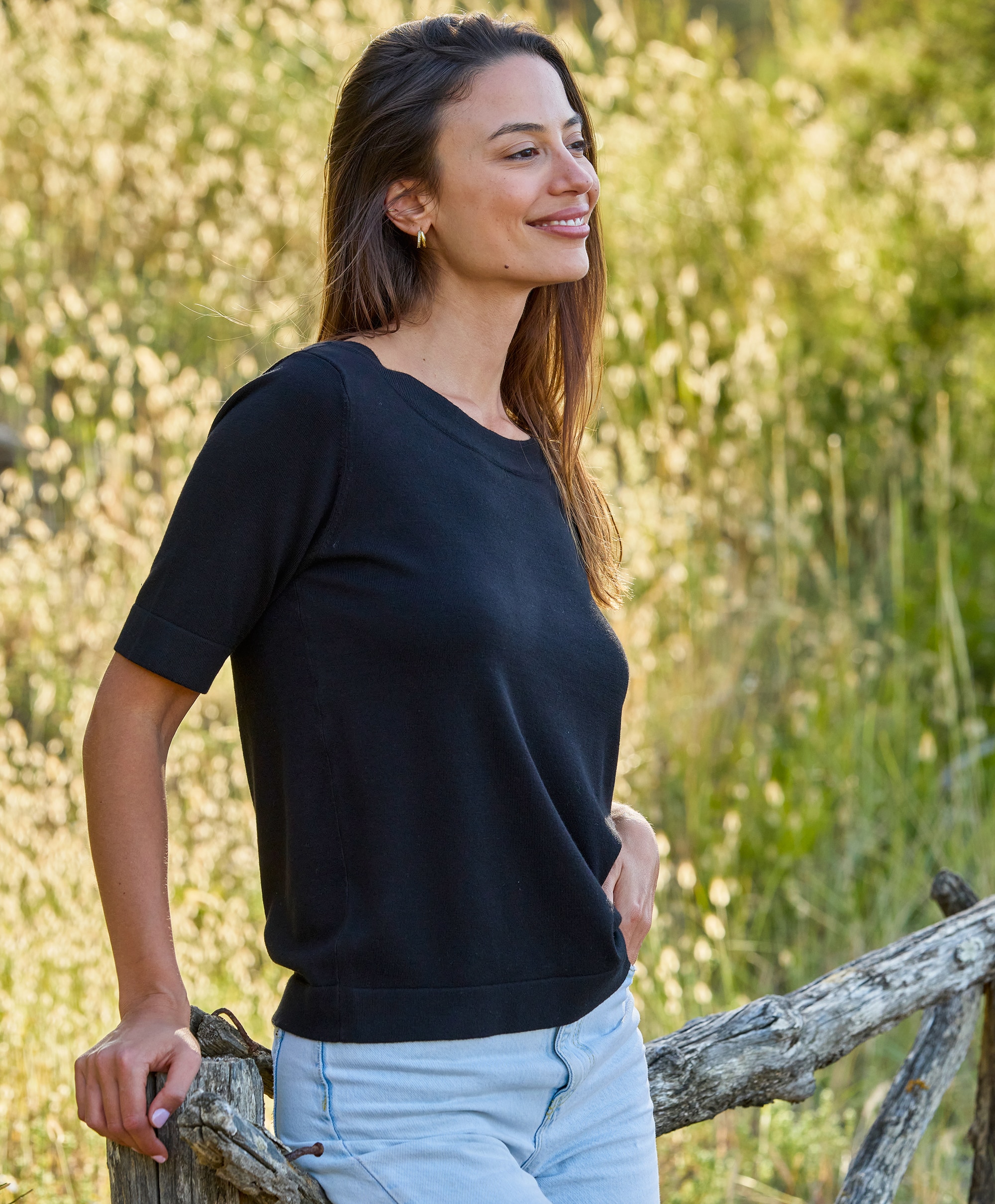 Kaffe Lizza boatneck solid topp