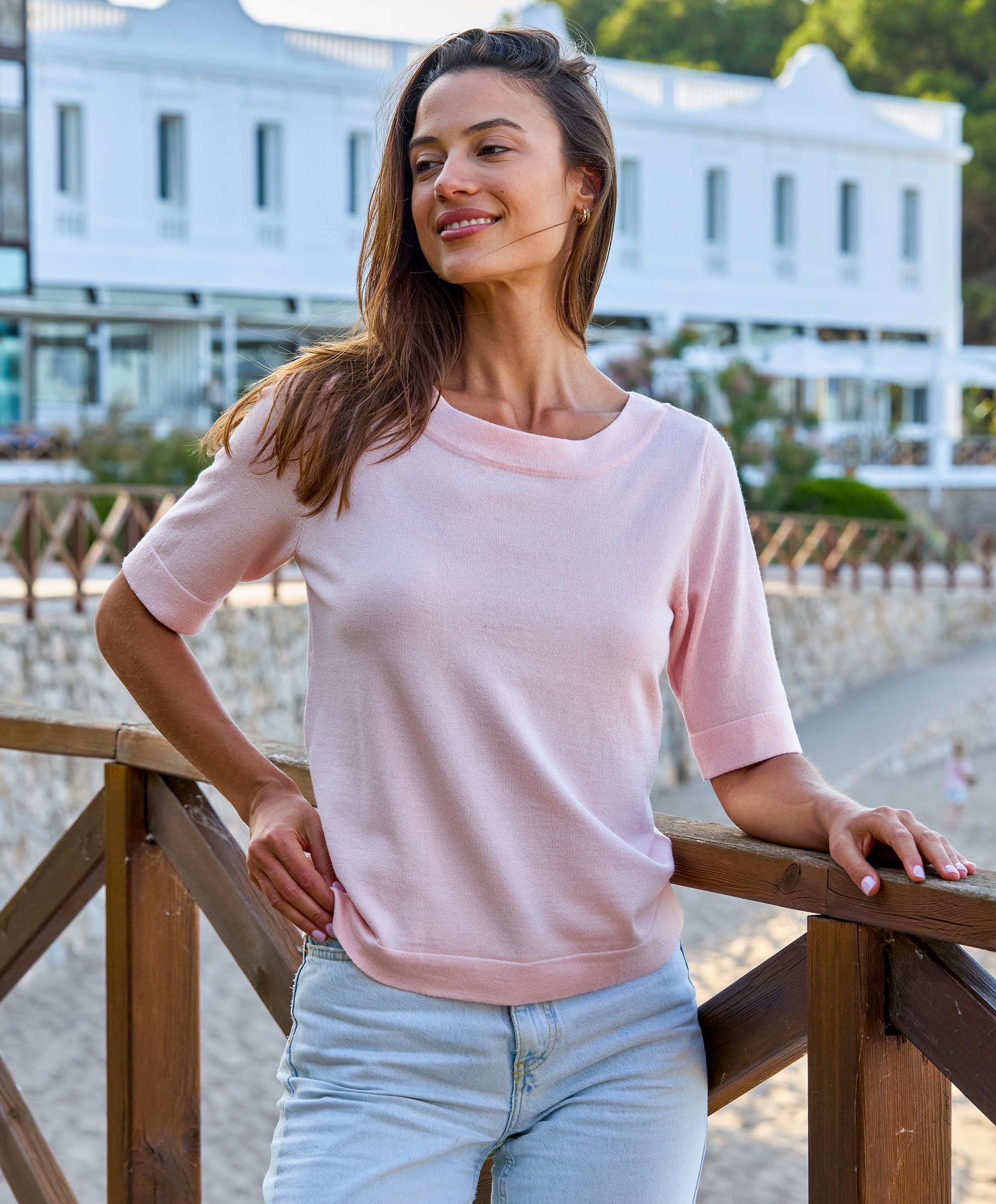 Kaffe Lizza boatneck solid topp