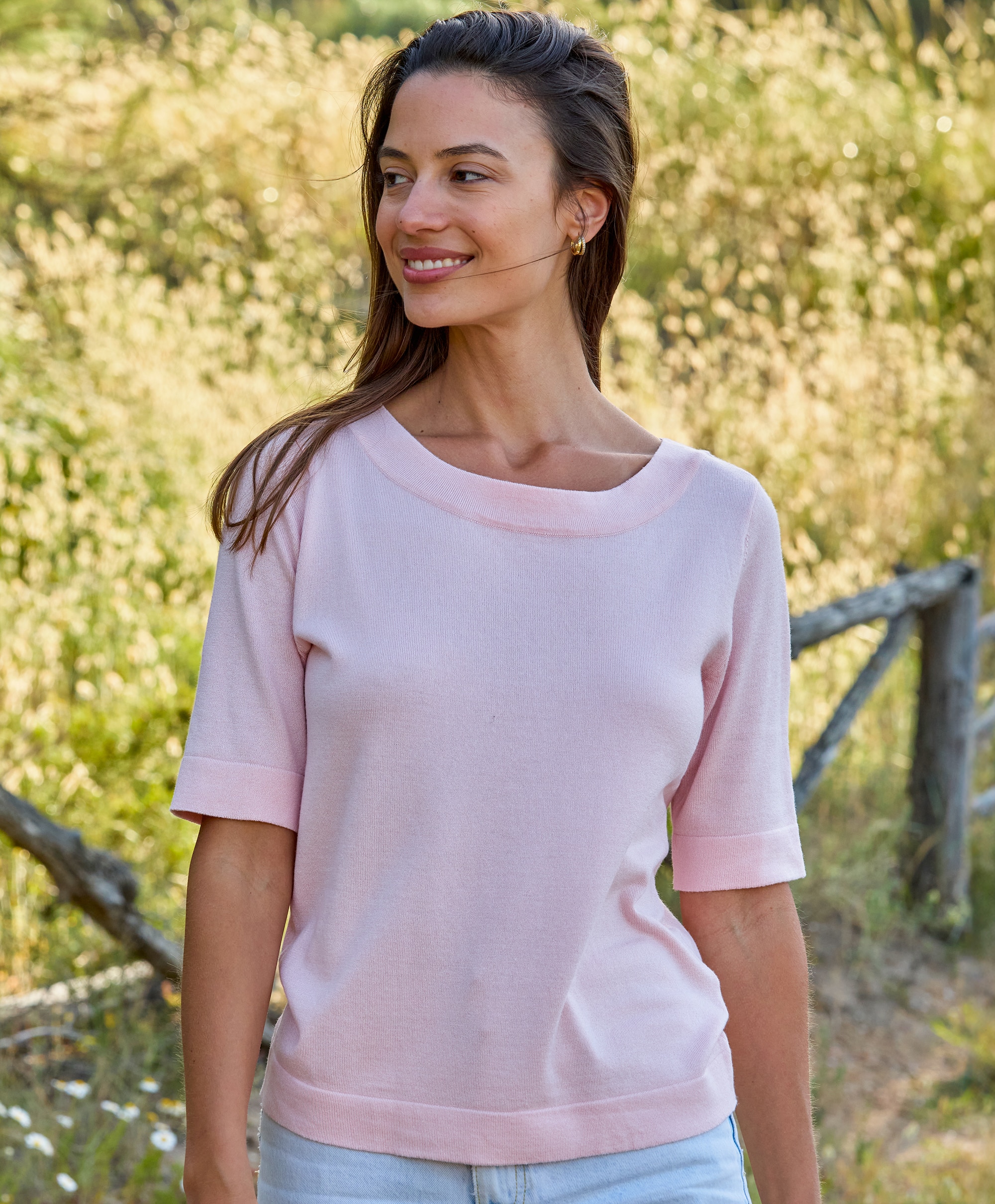 Kaffe Lizza boatneck solid topp