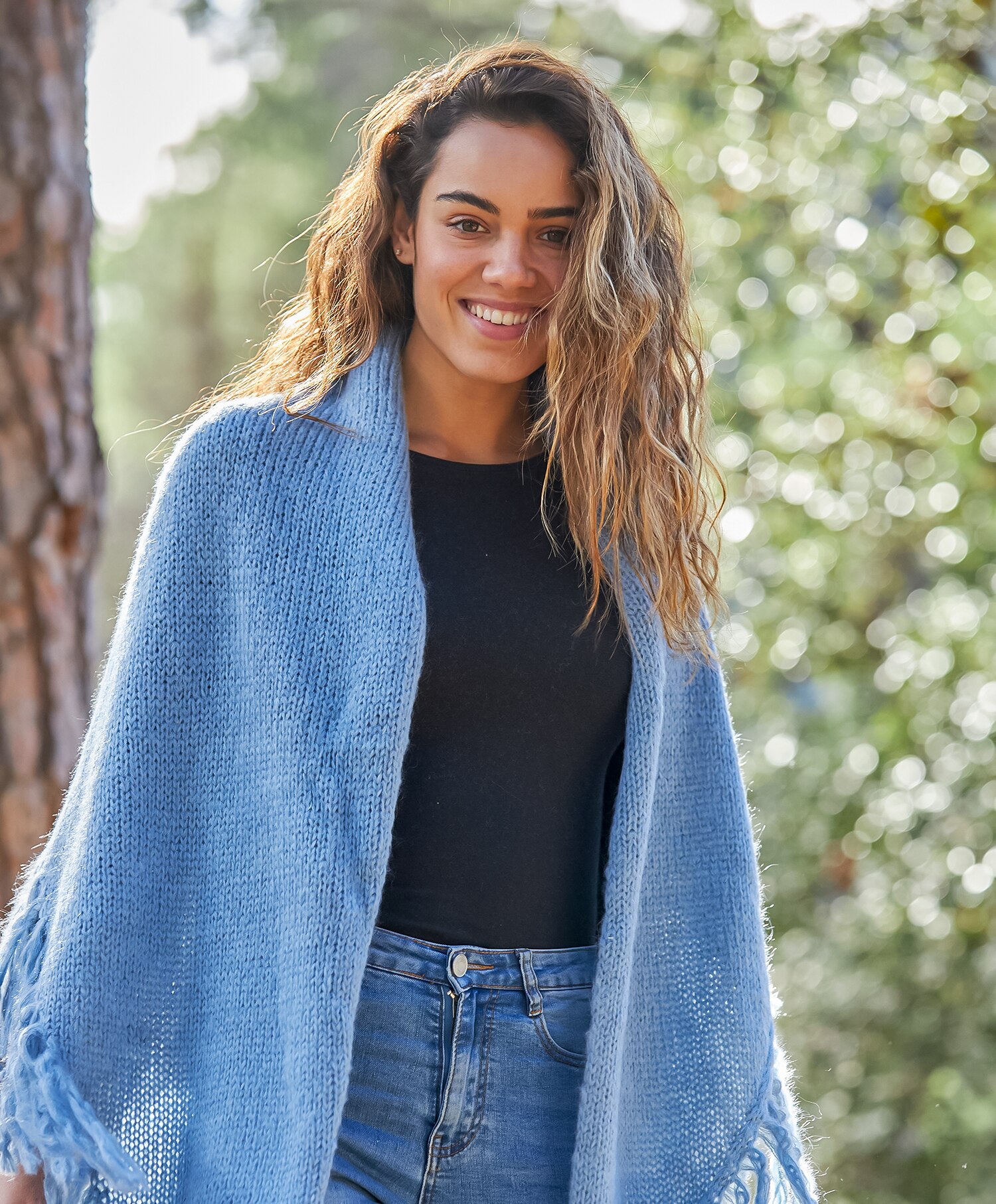 Strikket Mohair Sjal