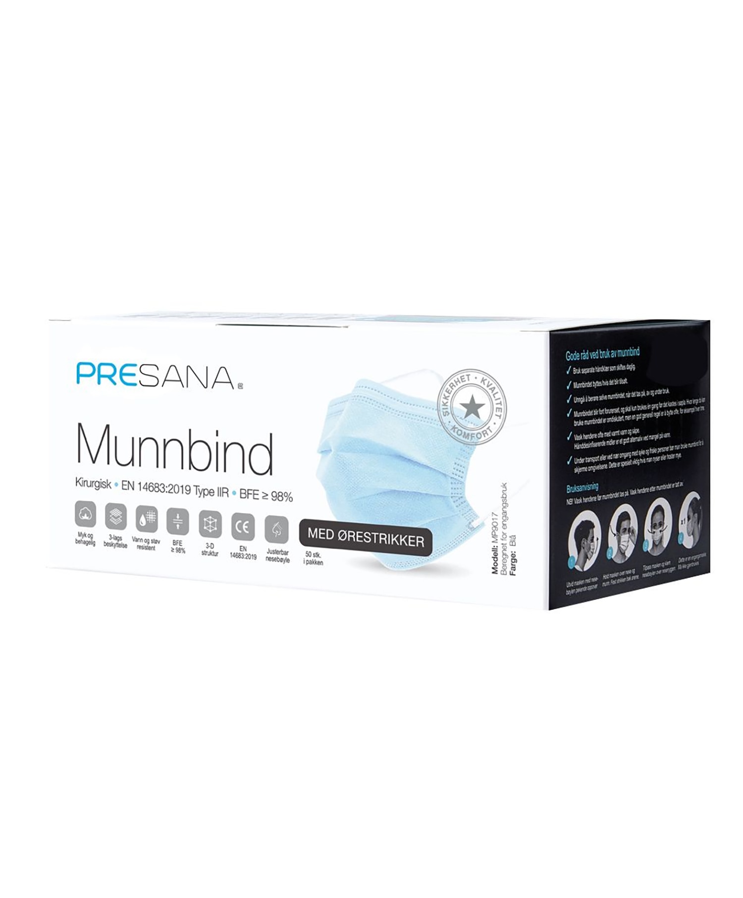 Presana Munnbind Type 2 Blå 50pk